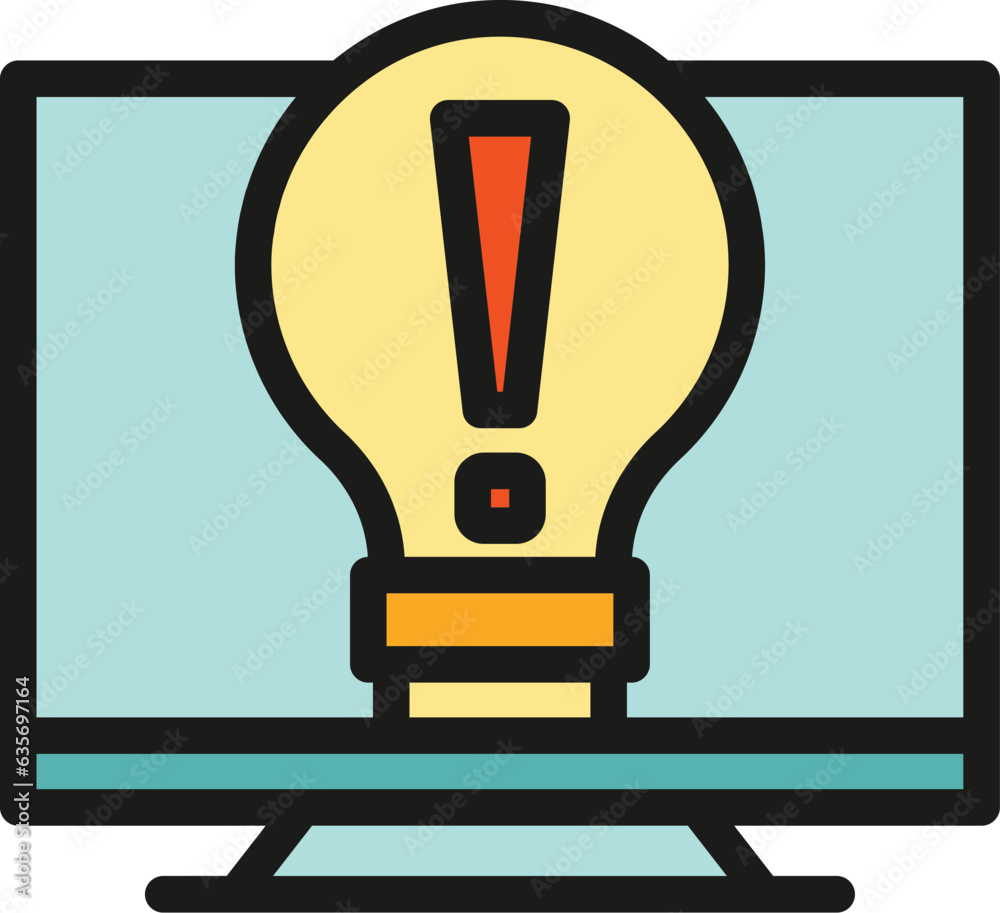 Poster monitor interface icon outline vector. edit tool. data scale color flat
