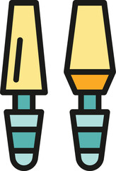 Digital pencil icon outline vector. Edit tool. Data interface color flat