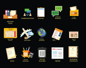 Business Essentials Icons vector