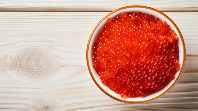 Fresh Organic Red Caviar Fish Photorealistic Horizontal Background. Healthy Seafood Diet. Ai Generated Backdrop with Copyspace. Gourmet Red Caviar Fish.