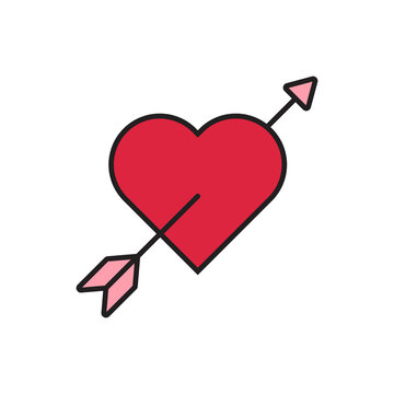 a heart shot of arrow illustration