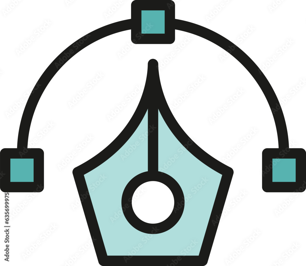Poster digital scale icon outline vector. edit tool. data document color flat