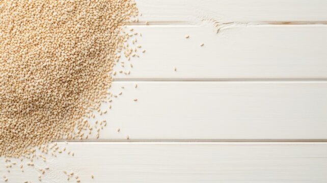Aromatic Sesame Seed Spice Photorealistic Horizontal Background. Healthy Vegetarian Diet. Ai Generated Backdrop with Copyspace. Flavory Sesame Seed Spice.