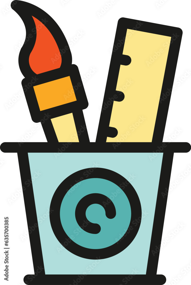 Poster editing tools icon outline vector. edit tool. stroke data color flat