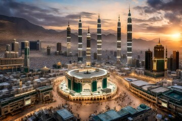 Fototapeta premium panorama of the city at night, Ultra High HD Quality