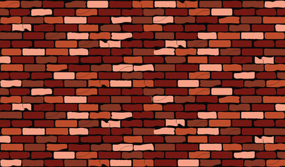 Brick wall colorful surface vector background. vintage brick wall pattern on black wall vector backdrop