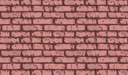 Brick wall brown surface texture background. old vintage brick wall pattern vector illustration