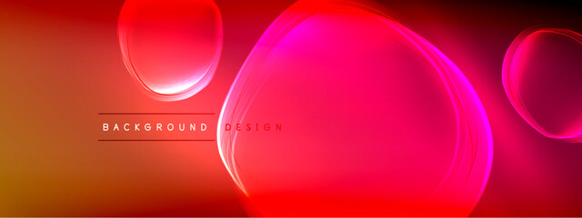 Vector abstract background - liquid transparent bubble shapes on fluid gradient with shadows and light effects