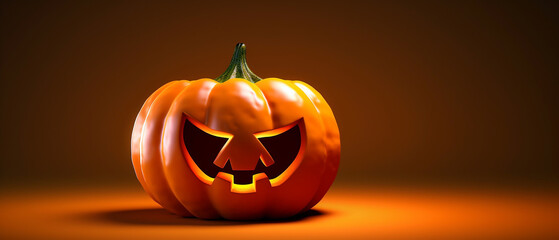 3d Jack-o-Lantern on plain background