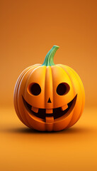 3d Jack-o-Lantern on plain background