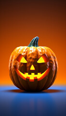 3d Jack-o-Lantern on plain background