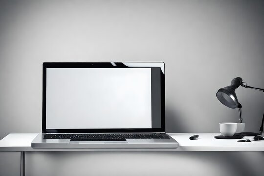 3d blank screen laptop mockup . High Quality, Ultra HD High Quality illustration