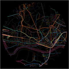 Colorful Map of Wittenberg,Lutherstadt, Saxony-Anhalt with all major and minor roads.