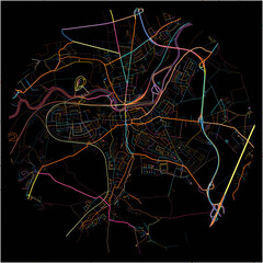 Colorful Map of Weisenfels, Saxony-Anhalt with all major and minor roads.