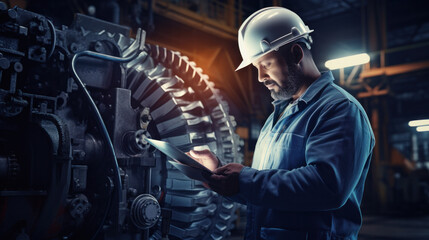 Smart industry havy digital factory production technology showing automation manufacturing process of the Industry 4.0 or 4th industrial revolution and IOT software to control operation.