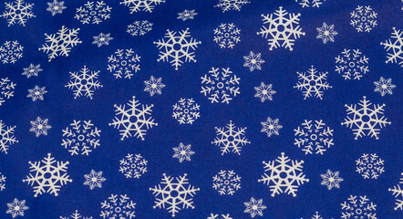 Blue background with drawings of snowflakes