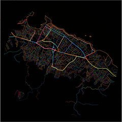 Colorful Map of PuertoPlata, Puerto Plata with all major and minor roads.