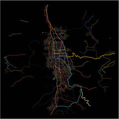Colorful Map of Jinotega, Jinotega with all major and minor roads.