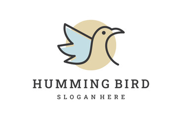 hummingbird logo icon design template