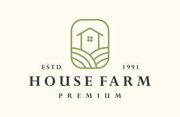 House farm logo vector icon illustration hipster vintage retro