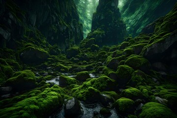Fototapeta na wymiar waterfall in the jungle, Created with Generative AI