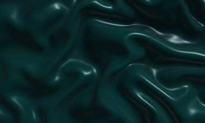 3D dark green abstract wave background