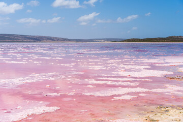Hutt Lagoon (Pink Lake) in Port Gregory, Western Australia.