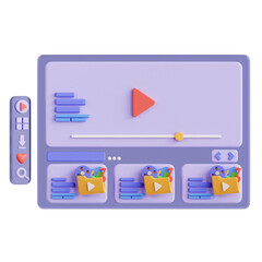 3D illustration of multimedia content and videos in the metaverse