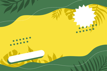 Vector template background for promotional advertisement with tropical behind it