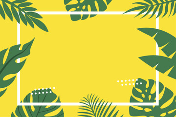 Vector template background for promotional advertisement with tropical behind it
