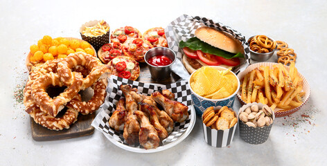 Fast food and unhealthy eating concept.