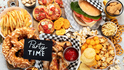 Fast food and unhealthy eating concept.