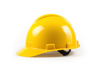 Yellow hard hat or safety helmet isolated on white background