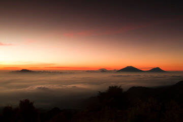 Southeast Asia's best sunrise, A wonderful aerial scenery of Mount Prau with a view of Rindu Hill