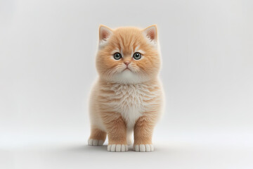 Fototapeta na wymiar Adorable 3D Pretty Cat