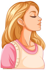 Woman closing eyes kissing