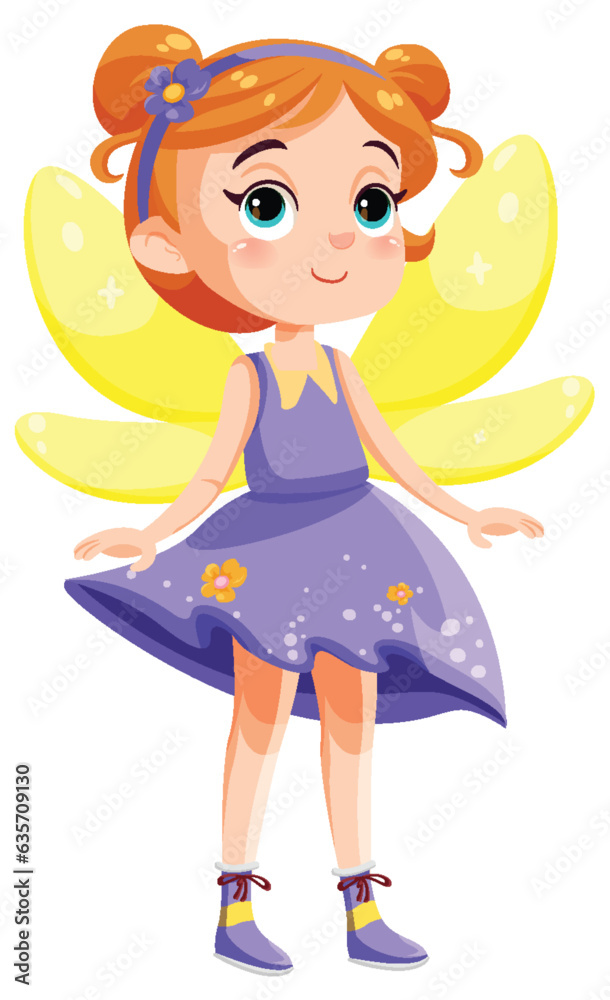 Wall mural Cute Fairy Princess Cartoon Character