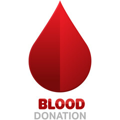 Obraz premium Digital png illustration of blood donation text with blood drop on transparent background