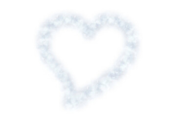 Fototapeta na wymiar Digital png illustration of cloud forming heart on transparent background