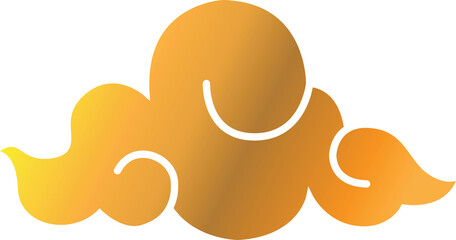 Digital png illustration of yellow cloud on transparent background