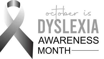 October is Dyslexia awareness month.greeting card, poster with background. Vector illustration design - obrazy, fototapety, plakaty