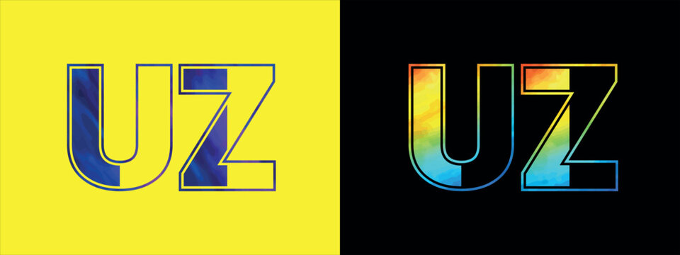 Initial letter UZ logo Icon vector design template. Premium luxurious logotype for corporate business identity