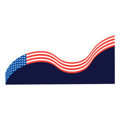 Wavy US Flag Border