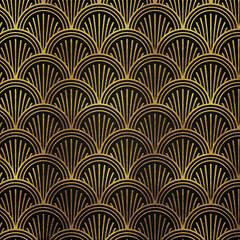 Golden abstract linear luxury style 34 pattern, square modern pattern design.