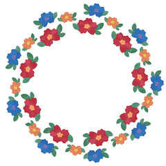 水彩画風お花のイラストフレーム