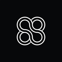 Infinite Infinity Number 88 Logo Vector Logo Line Outline
