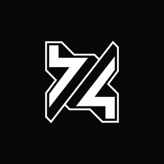 Number 74 Logo Ambigram Vector Logo Icon