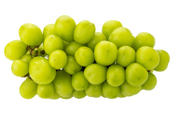 Sweet green grapes on a transparent background