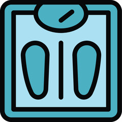 Body scales icon outline vector. Metabolic system. Chemical process color flat