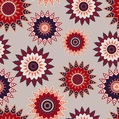 Cute seamless hand-drawn pattern vector background.Ethnic
